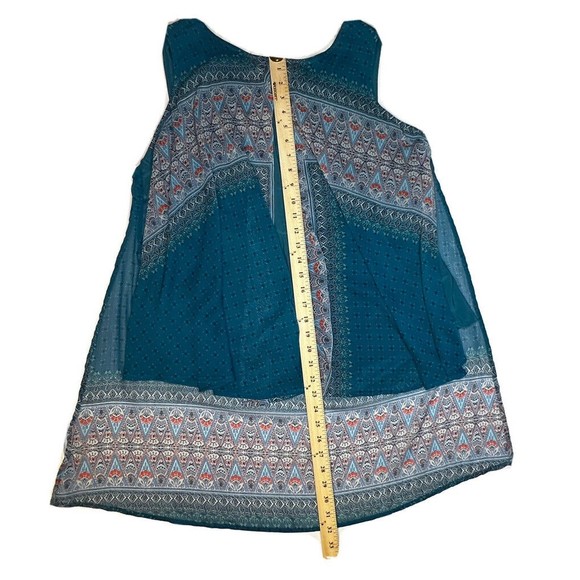 C EST 1946 Womens Sleeveless Shift Blouse Top Teal Sheer Layer Plus Size 18/20W - Picture 8 of 12